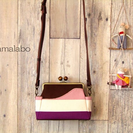 【KT-2090】がま口ポケットショルダーバッグ(ミニ)の型紙＆レシピ【18cm/角型用】