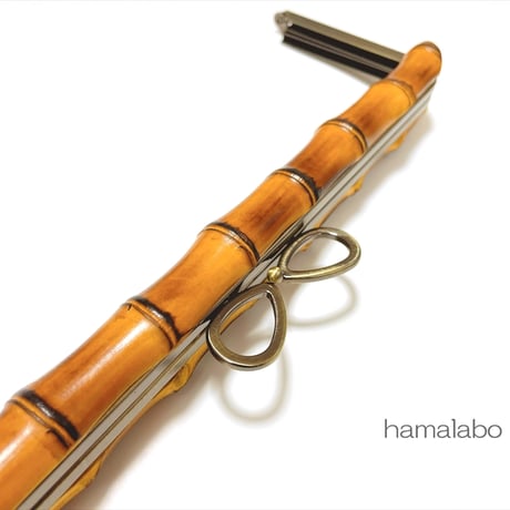 限定3本だけ！特価！【HA-2607】竹の口金27cm(新リボン×アンティークゴールド)