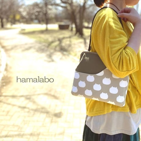 【KT-2099】ペタンコ版！がま口ポケットショルダーバッグの型紙＆レシピ【24cm/角型用】