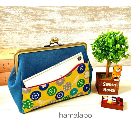 【HA-1892】18cm/角型口金/(アメ玉×アンティークゴールド)