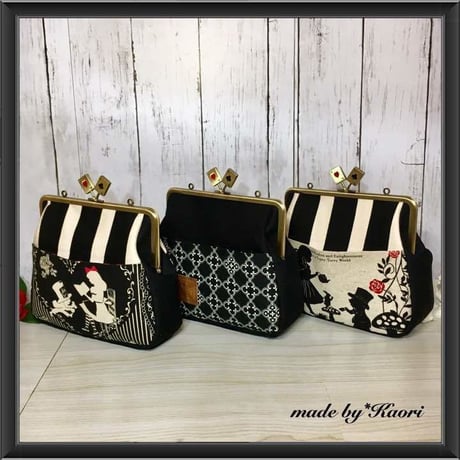 【HA-461】18cm角型の口金(トランプ×アンティークゴールド)・カン付き