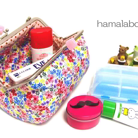 在庫調整で今だけ50％引き！【KT-1053】がま口ミニ俵型ポーチの型紙＆レシピ【13.5cm用】