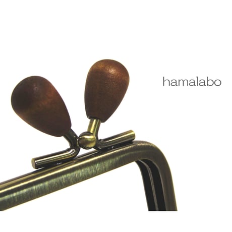 【HA-1210】<横ひねり>12cm/角型の口金(茶色の木オーバル×アンティーク)