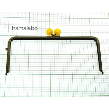 <廃盤予定>【HA-1300】22cm/角型(イエロー玉×アンティークゴールド)