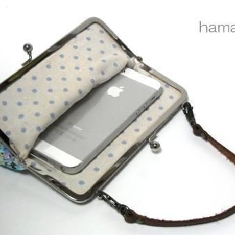 (販売休止予定)【HA-1893】15cm/角型口金/(アメ玉×シルバー)