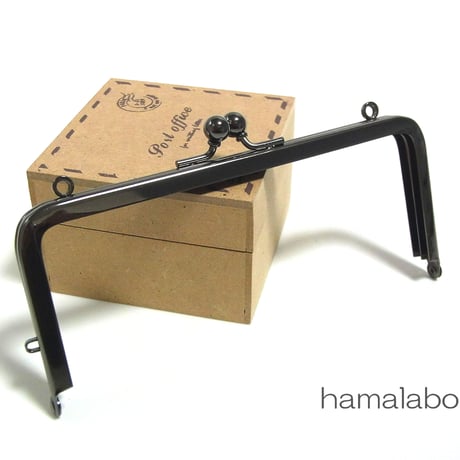 【HA-1393】13.5cm/角型口金(ブラック)カン付き