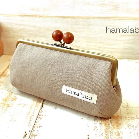 【HA-2019】16.5cm木玉/角型(茶色の木キューブ×アンティークゴールド)