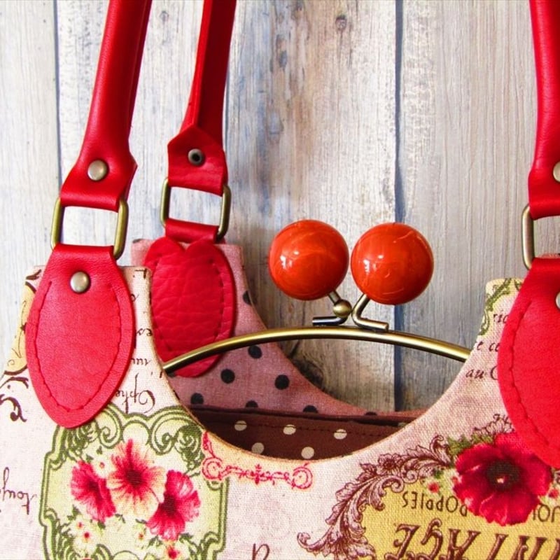 KT-2042】ベンリーがま口式あおりバッグの型紙＆レシピ【28cm用