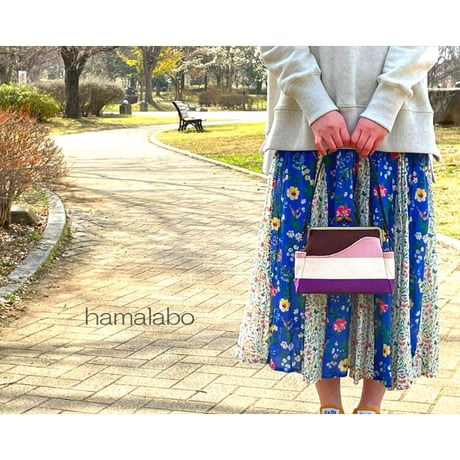 【KT-2090】がま口ポケットショルダーバッグ(ミニ)の型紙＆レシピ【18cm/角型用】