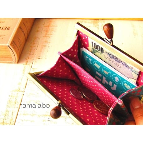 <廃盤予定>【HA-1734】12cm浮き足口金/(スモーク玉レッド×シルバー)