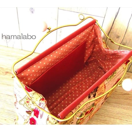 在庫調整で今だけ50％引き！【KT-2053】ベンリーがま口式シンプルバッグの型紙＆レシピ【28cm用】