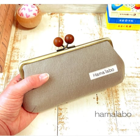 <廃盤予定>【HA-1292】碁石口金16.5cm/角型(シルバー)カン付き