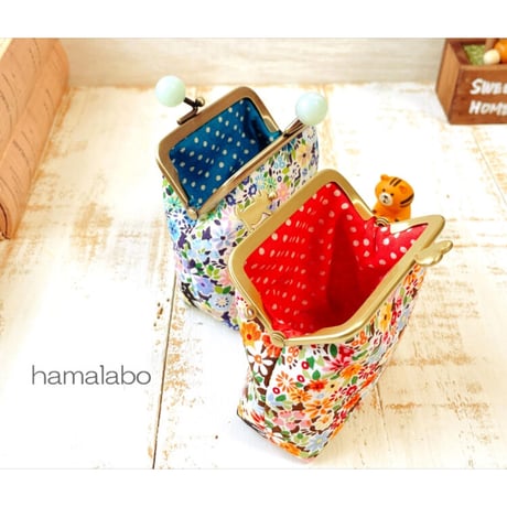 【HA-1903】7.5cm/角型口金(リボン×アンティークゴールド)