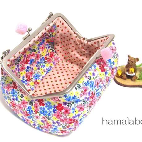 在庫調整で今だけ50％引き！【KT-1053】がま口ミニ俵型ポーチの型紙＆レシピ【13.5cm用】