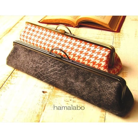 【HA-1620】持ち手付きの押し口金25.5cm/角型(ブラック)-扇子入れ用-
