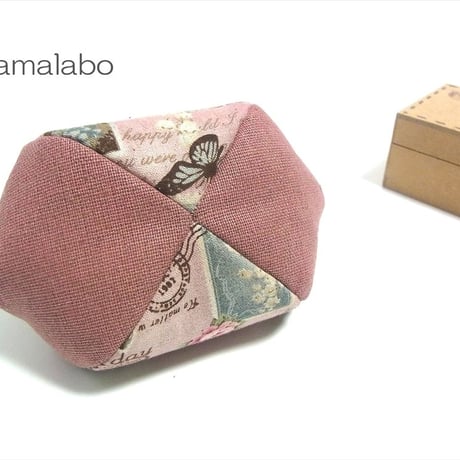 【KT-2007】☆コロリン型(4枚タイプ)☆がま口小物入れの型紙＆レシピ【12.5cm/くし型用】