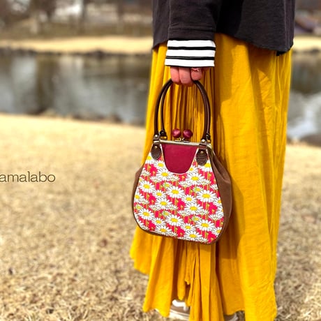 【KT-2133】がま口あおりプチバッグの型紙＆レシピ【12cm/角型用】