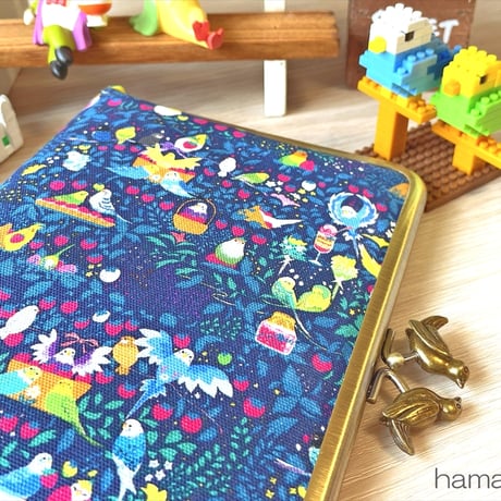【KT-2135】【横開き】メッシュ式がま口マルチケースの型紙＆レシピ【17.7cm(足長)/角型用】