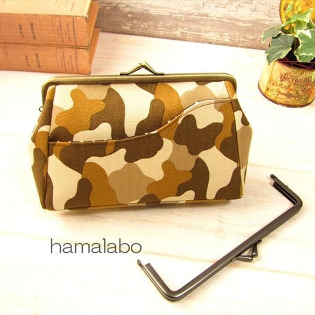 【HA-1848】16.5cm口金/(バットつまみ×グレー)マット加工
