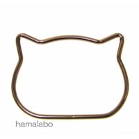 【HA-584】ネコ型リング持ち手/11.7cm(ブラック)