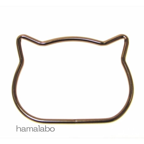 【HA-584】ネコ型リング持ち手/11.7cm(ブラック)