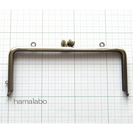 【HA-1466】18cm/角型口金(碁石×アンティークゴールド)カン付き