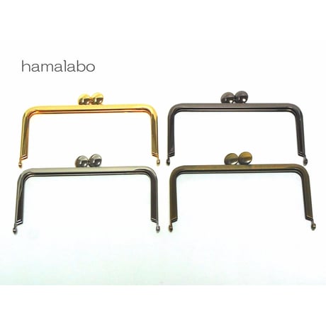 【HA-1397】12cm/角型口金(ブラック)-碁石つまみ-