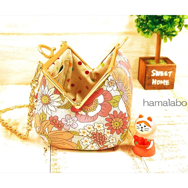 在庫調整で今だけ50％引き！【KT-1053】がま口ミニ俵型ポーチの型紙