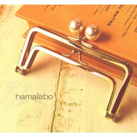 【HA-1660】親子口金12cm(ホワイトパール玉×ゴールド)