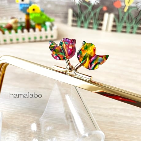 在庫調整で今だけ30％引き！【HA-b1122】12cm角型口金/コトリ型(レトロ模様)/ゴールド