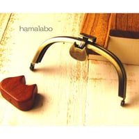 【HA-1569】オコシ式口金10cm/くし型(ネコ×アンティークゴールド)