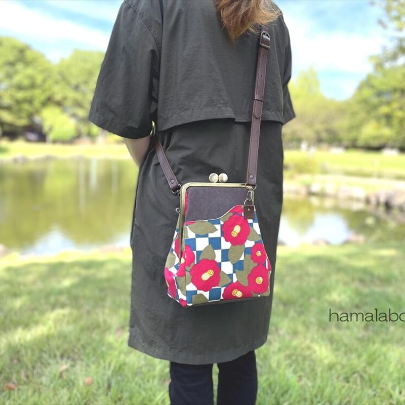 KT-2125】縦長版！ジャバラ式がま口ポケットショルダーバッグの型紙