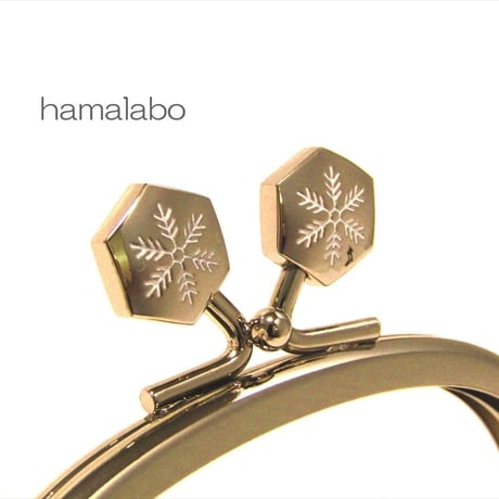 【HA-1469】10cmくし型の口金(六花-雪の結晶×シルバー)