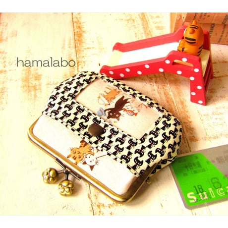 【HA-1230】親子口金 12cm(ちょっと大きな抹茶色の木玉×アンティークゴールド)