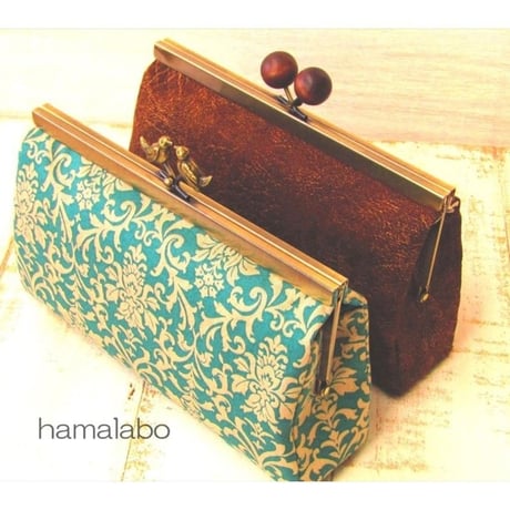 【KT-2050】浮き足で作る！がま口ポーチの型紙＆レシピ【19cm浮き足用】