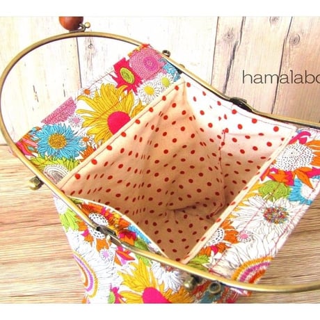 【KT-2037】ベンリーがま口ポーチ(フラットタイプ)の型紙＆レシピ【16cm用】