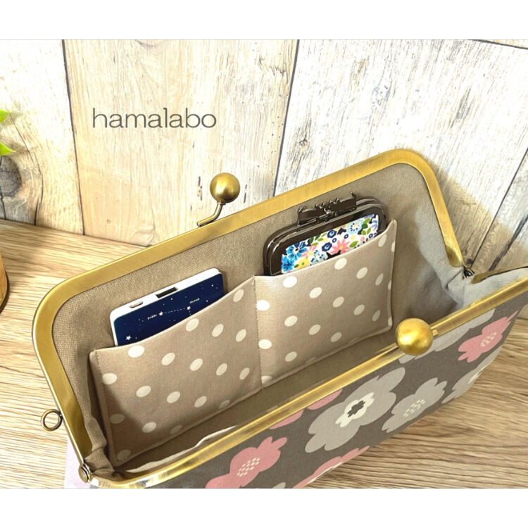 4822 ファッション Laboあゆオリジナル〈woodながま口クラッチバッグ〉