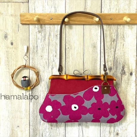 気づいた人だけ特価！【HA-2065】竹の口金24cm(新リボン×アンティークゴールド)