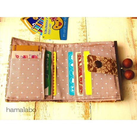 【KT-2043】がま口二つ折り財布の型紙＆レシピ【12cm浮き足用】