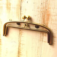 【HA-814】親子口金 20.4cm(大玉×アンティークゴールド)・カン付き