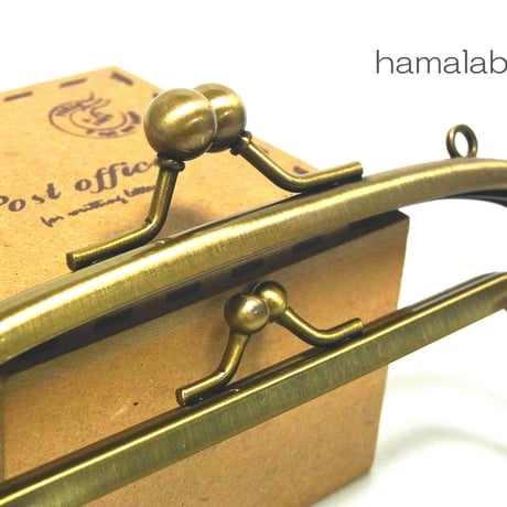 【HA-154】親子口金 14.5cm(ミニアメ玉×ノーマル)・カン付き
