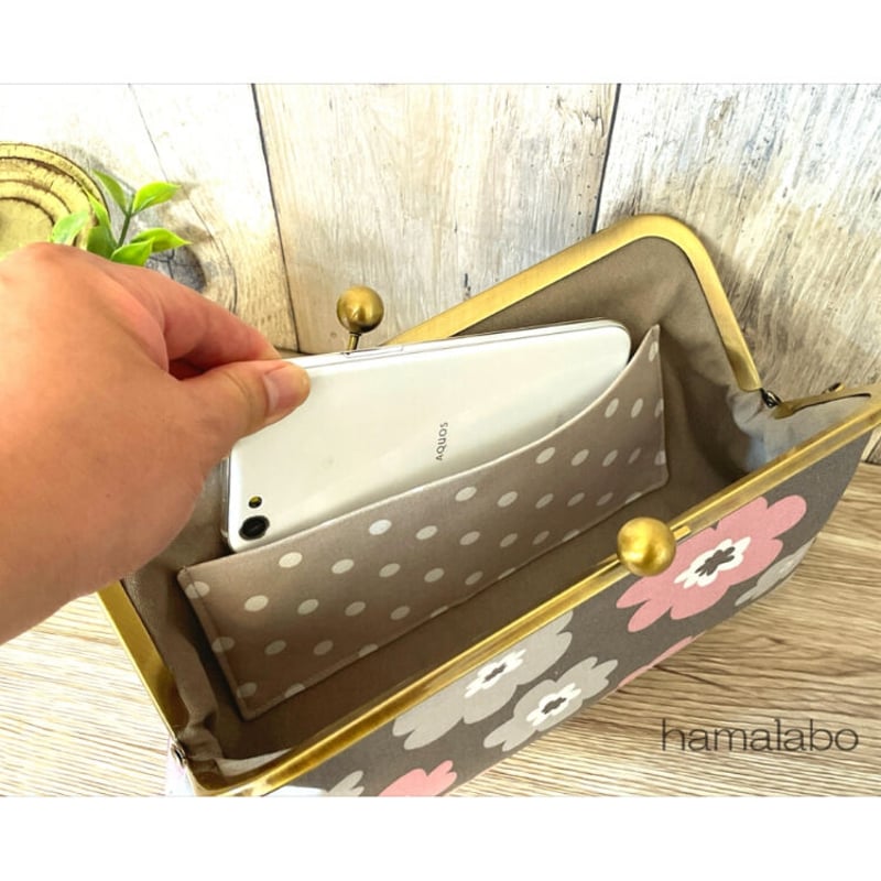 Laboあゆオリジナル〈woodながま口クラッチバッグ〉 Laboあゆオリジナル〈woodながま口クラッチバッグ〉 【公式通販】