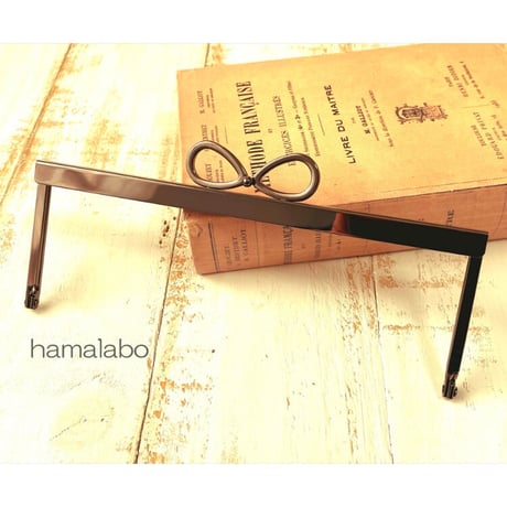 【HA-1799】19cm浮き足口金/(新リボン×ブラック)