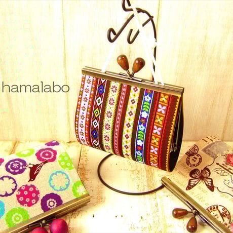 【対象口金購入で無料ダウンロード】KT-2076 縫わずに作れる！がま口マスクケース(マスク置き)の型紙＆レシピ【12cm浮き足用】