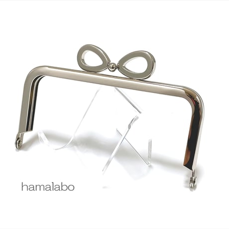 6月23日販売開始！限定＆特価品！【HA-2588】リボン口金/10cm角型Sサイズ(シルバー)