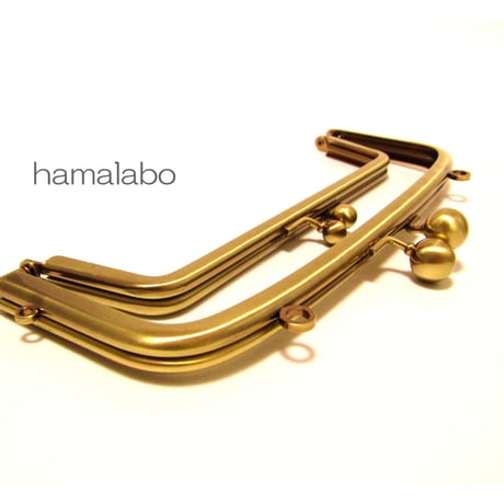 【HA-349】親子口金 19cm(アメ玉×アンティークゴールド)・カン付き