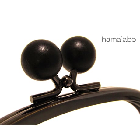 復活販売！【HA-329】12.5cm/くし型(黒色の木玉×ブラック)