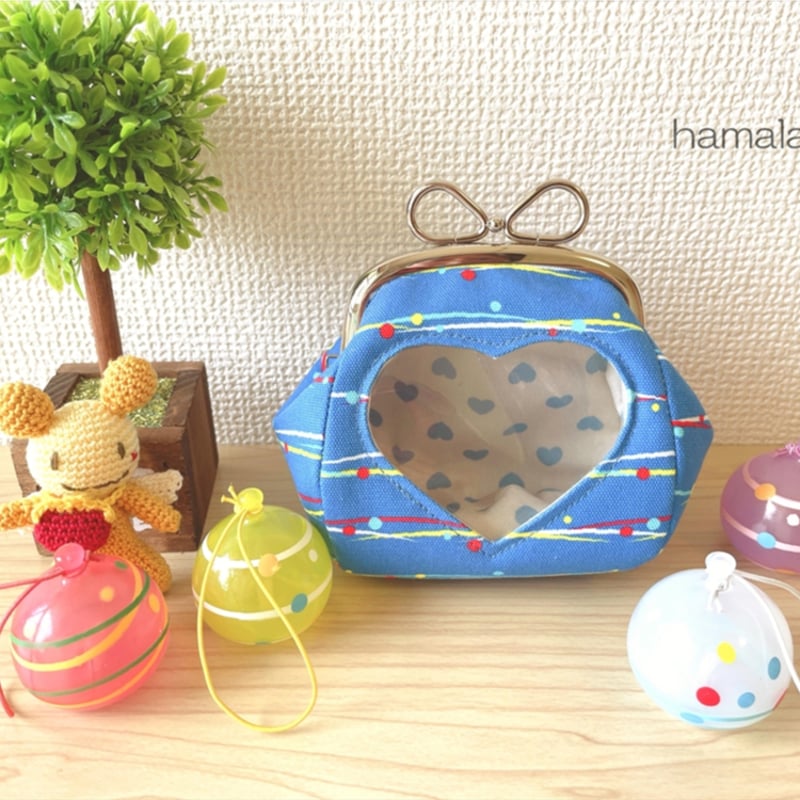 KT-2154】☆ハート窓＆マチ別タイプ☆推しぬい用がま口ポーチの型紙