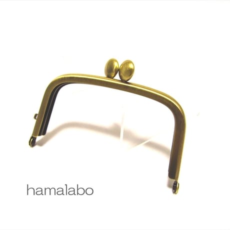 【HA-1454】9.9cm/くし型の碁石口金(アンティークゴールド)