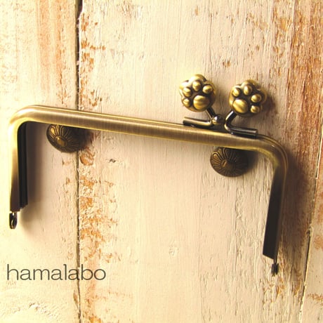 【HA-197】<横ひねり>12cm/角型(肉球)・アンティークゴールド